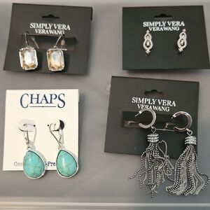Simply Vera Vera Wang Silver and Turquoise Earrings Set